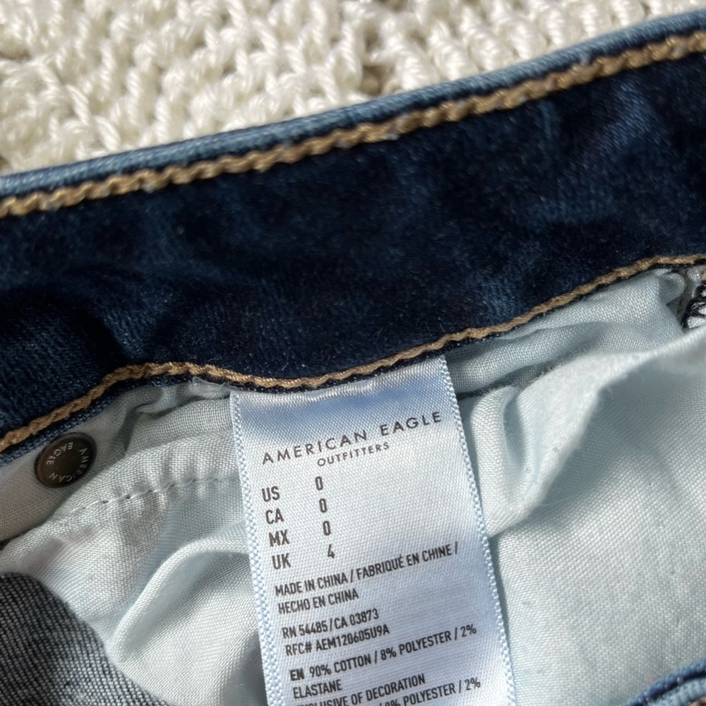 American Eagle Ripped Jean Shorts - High Waisted - Picture 3 of 4